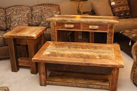 Our rustic furniture pieces are ideal for log cabins, mountain retreats, or any home or office wanting to use rustic furniture to enchant visitors. Rustic Trim Style Barnwood Living Room Set Coffee Table Sofa Table End Tabl Reclaimed Barnwood Furniture Fancy Living Room Furniture Living Room Table Sets