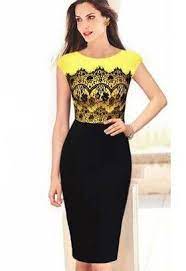 Yellow Black Sleeveless Lace Bodycon Dress Sheinside Com Vestidos De Encaje Vestidos Color Vino Cortos Vestidos De Mujer