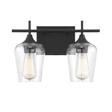With the electricity off use a ladder if needed to remove the old light fixture by home depot bathroom vanity lights bronze syzenart com. Filament Design 13 75 In 2 Light Black Vanity Light With Clear Glass Cli Sh277986 The Home Depot