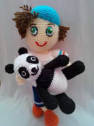 Amigurumi Orgu Oyuncak Erkek Bebek Ve Panda Orgu Erkek Bebek Oyuncak