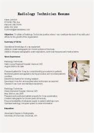 Radiologic Technologist Resume X Ray Technician Cover Letter | Free ...