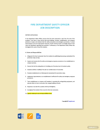 Free Fire Department Safety Officer Job Description Template Ad Sponsored Department Safety Free In 2020 Job Description Template Database Marketing Job Ads