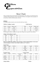 Size Guide Chilton Equestrian