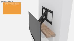 Easy way to make a drop down tv mount at home with some rope, plywood and a few pulleys. Monoprice 42in To 65in Above Fireplace Pull Down Full Motion Articulating Tv Wall Mount Youtube