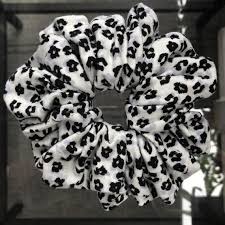 Black And White Cheetah Print 1 From Every Scrunchie Purchased Will Be Donated To The San Diego Zoo Handmade Black And White Cheetah Print Scru Print Scrunchie Hair Elastics Scrunchies