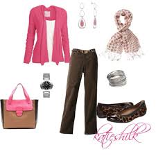 Outfit Brown And Pink Brown Outfit Pink Outfits Fashion