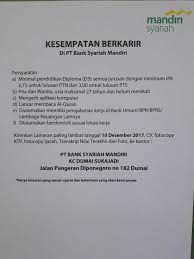 Kriteria calon karyawan bank indonesia. Loker Niaga Starfm Dumai ç…§ç‰‡ Facebook