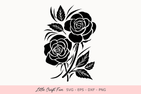 Download Rose Flowers Silhouette Graphic By Little Craft Fun Creative Fabrica PSD Mockup Templates