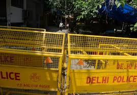 File photo of a delhi police barricade. Buy Delhi Police Barricade Seen Outside Gali Of Malviya Nagar Pictures Images Photos By Pankaj Nangia News Pictures