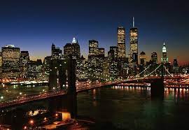 New york skyline at night twin towers. Pin On Places I D Like To Go