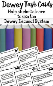 Dewey Decimal Task Cards Library Skills Elementary Library School Library Lessons