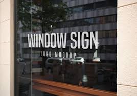 Window Sign Logo Mockup Logo Mockup Sign Mockup Window Signs