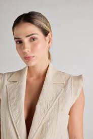 Chaleco Lino Vera con Cinturón