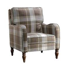 Sauder New Grange Plaid Accent Chair Leather Chaise Lounge Chair Plaid Chair Comfy Chairs