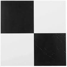 Achim Nexus Self Adhesive Vinyl Floor Tile 20 Tiles 20 Sq Ft 12x12 Black White Walmart Com Vinyl Flooring Vinyl Tile Peel And Stick Tile