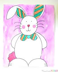 Learn to draw and color bunny. How To Draw An Easter Bunny Easy Steps For Primary Grades Easter Art Project Bunny Drawing Easter Drawings