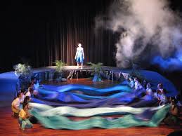 Nesting In Skyscrapers Once On This Island Peter Pan Play Mermaid Lagoon Set Design Theatre