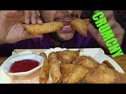 Crunchy Samosa Roll Eating Asmr No Talking Eating Sounds Mukbang Eating Roll Eat Eat Food