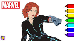 She is a character from the movie captain america: Marvel Avengers Coloring Book Black Widow Coloring Page Youtube