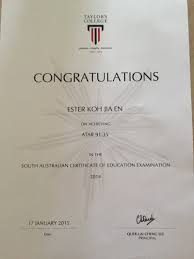 What is shorthand of south australian matriculation? Ester S Digital Portfolio Personal Profile