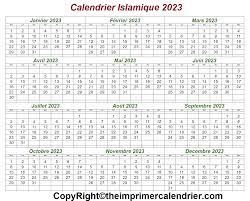 Calendrier Fêtes Musulmanes 2023 Imprimer Calendrier Musulman 2023 | Islamique Calendrier Pdf