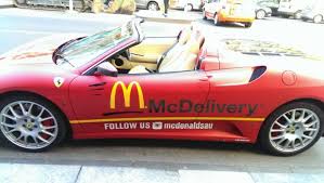 It is also an added convenience to customers. Ferrari F430 Spider Used As Mcdonalds Delivery Vehicle In Melbourne Indiandrives Com