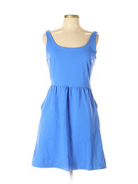 details about cynthia rowley tjx women blue casual dress lg