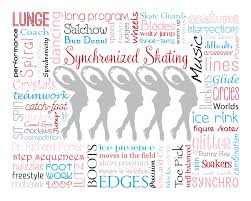 Original Artwork Using Words To Describe Synchronized Skating Dress Up A Room In Your Home W Synchronized Skating Word Art Typography Figure Skating Gifts