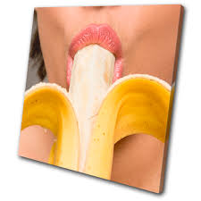 Sexy Banana Lips Erotic Food Kitchen SINGLE CANVAS WALL ART Picture Print |  eBay