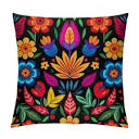 COMIO Mexican Fiesta Throw Pillow Covers Dragonfly Flower Dahlia ...