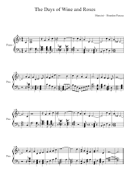 Mancini, henry the days of wine and roses | noten und downloads kaufen bei schott music. The Days Of Wine And Roses Sheet Music For Piano Solo Musescore Com