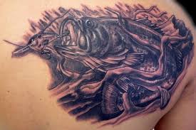 Some ideas simply look better this way. Black An Gray Bass Tattoo By Mathew Hays Tattoonow