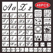 Alphabet letters & numbers stencil (3) reusable mylar. Style 3 Daveandathena 36 Pieces Letter Stencils For Painting On Wood Alphabet Stencils Reusable Plastic Art Craft Stencils With Numbers And Signs Stencils Stencils Templates Nusswahn De