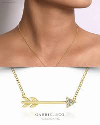 14k Yellow Gold Diamond Arrow Fashion Necklace Necklace Fashion Necklace Cute Necklace