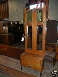Antique Oak Hall Tree Stand Foyer Bench Coat Hat Rack Antique Hall Tree Hall Tree Antique Oak Furniture