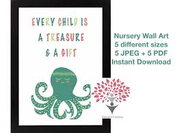 Nursery Wall Art Every Child Is A Treasure And A Gift Nursery Kindergarden Wall Art Decorations Invitations Home Dec Nursery Wall Art Nursery Walls Nursery
