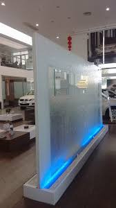 Glass Floor Standing Partition Wall Fountain Tempered Glass Double Sided 12 Foot Long 6 Indoor Floor Fountains Indoor Water Features Indoor Wall Fountains