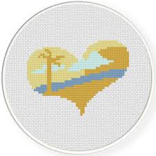 Knitting charts baby knitting patterns knitting stitches cross stitch cards cross stitching. I Heart Beach Cross Stitch Pattern Daily Cross Stitch
