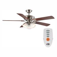 Hampton bay torrington 52 inch indoor cottage wood ceiling fan with light kit and remote control. Hampton Bay Campbell 52 In Led Indoor Brushed Nickel Ceiling Fan With Light Kit And Remote Control 41359 The Home Depot