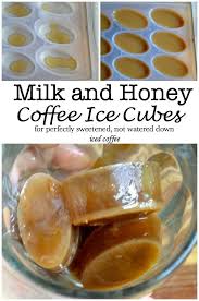 Make Coffee Ice Cubes To Put In Your Afternoon Iced Coffee These Coffee Ice Cubes Have Just The Perfect Hint Of Sweetness Coffee Ice Cubes Honey Coffee Food