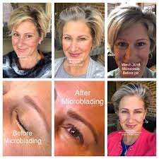 My Journey To Gray 2 Decided To Get Brows Microbladed To Offset Lighter Gray Hair Beautiful Gray Hair Brows Eyebrows