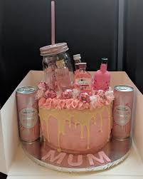 Bring on all the exclamation points with our top 10 birthday cake ideas for june birthdays! Pink Gin Drip Cake 21st Birthday Cake Alcohol Booze Cake 22nd Birthday Cakes