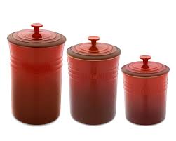 Canisters & jars for style lovers. Le Creuset Enameled Stoneware Canisters Kitchen Counter Organizers Williams Sonoma