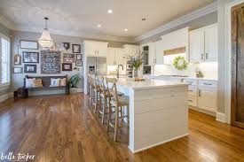 Kitchen island planking and paint makeover. Shiplap Island And Natural Wood Accents Kitchen Before And After Bella Tucker