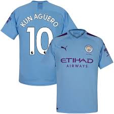This man city football shirt is from umbro's archive. Puma Man City Home Kun Aguero 10 Jersey 2019 2020 Official Premier League Printing
