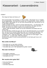 Klassenarbeit Zu Leseverstandnis Klassenarbeiten Leseverstandnis Deutsch 2 Klasse