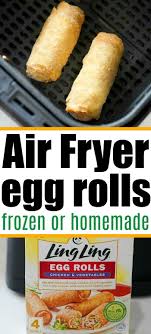 Jul 08, 2021 · place the frozen egg rolls in one layer in the basket of your air fryer. Frozen Egg Rolls In Air Fryer Are The Best Crispy Finger Foods With Tender Chicken A Air Fryer Dinner Recipes Air Fryer Recipes Healthy Air Fryer Recipes Easy