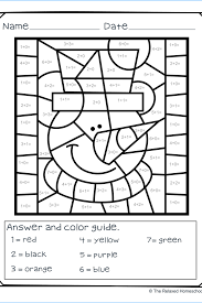 Winter Color By Number Math Simple Addition And Subtraction Basic Math Skills Addition And Subtraction Math