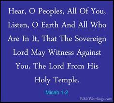 Ostensibly, it records the sayings of micah, whose name is mikayahu (hebrew: Micah 1 Holy Bible English Biblewordings Com