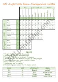 Painting · art and craft · listening music · dancing · reading facts and fictional books · helping others without thinking of myself (it wasn't my hobby ,it's mine . Logic Puzzle Game Teenagers And Hobbies Esl Worksheet By Pierreroset